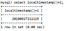 MySQL日期时间localtimestamp()功能