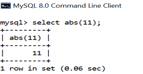 MySQL Math ABS()函数