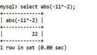 MySQL Math ABS()函数