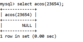 MySQL Math ACOS()函数