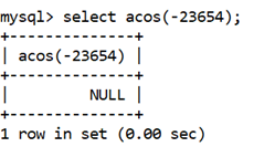 MySQL Math ACOS()函数