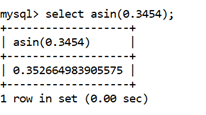 MySQL Math ASIN()函数