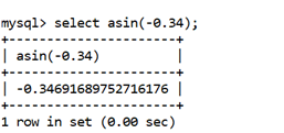 MySQL Math ASIN()函数