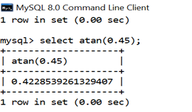 MySQL Math ATAN()函数