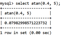 MySQL Math ATAN()函数