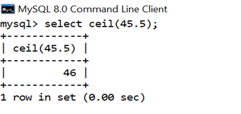 MySQL Math CEIL()函数