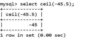 MySQL Math CEIL()函数