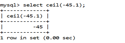 MySQL Math CEIL()函数