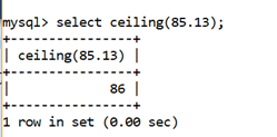 MySQL Math CEILING()函数