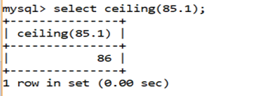 MySQL Math CEILING()函数