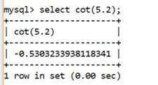 MySQL Math COT()函数