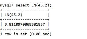 MySQL Math LN()函数