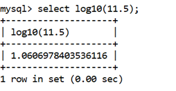 MySQL Math LOG10()函数