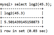 MySQL Math LOG2()函数