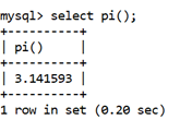 MySQL Math PI()函数