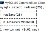 MySQL Math RADIANS()函数