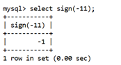 MySQL Math SIGN()函数