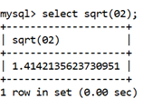 MySQL Math SQRT()函数