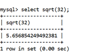 MySQL Math SQRT()函数