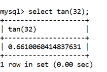 MySQL Math TAN()函数