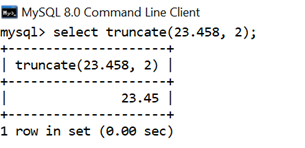 MySQL Math TRUNCATE()函数