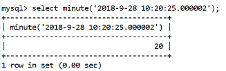 MySQL Datetime minutes()功能