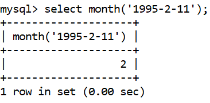 MySQL日期时间month()功能