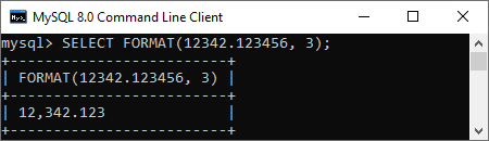 MySQL Number Format Function 