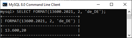 MySQL Number Format Function