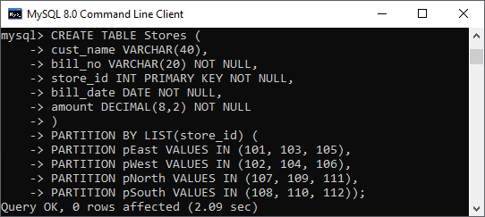 MySQL Partitioning