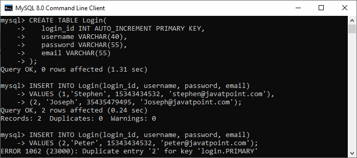 MySQL Primary键