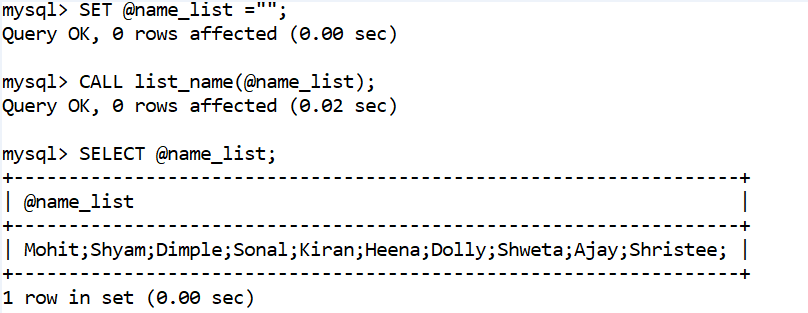 MySQL Cursor