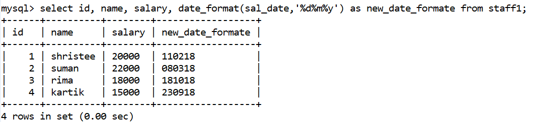 MySQL日期和时间