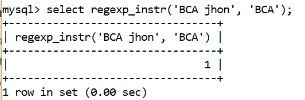 MySQL regexp_instr Function