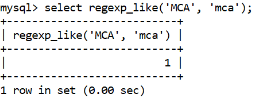 MySQL regexp_like Function