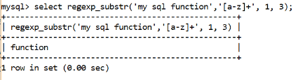 MySQL regexp_substr函数