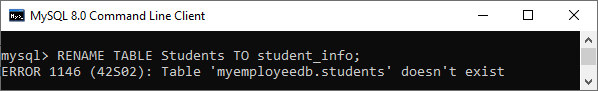 MySQL重命名表