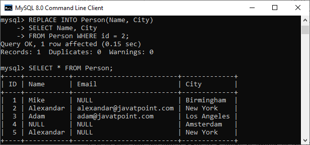 MySQL REPLACE