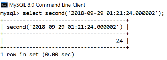 MySQL日期时间second()函数