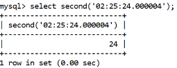 MySQL日期时间second()功能