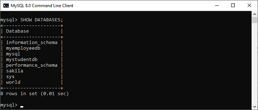 MySQL Show Databases