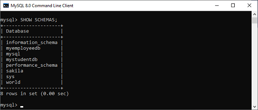 MySQL Show Databases