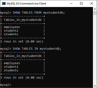 MySQL显示/列表表