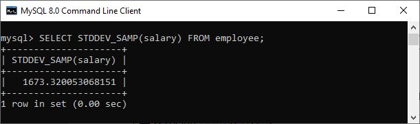 MySQL Standard Deviation