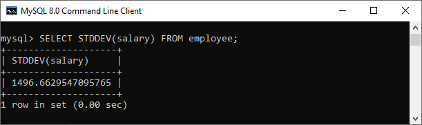 MySQL Standard Deviation