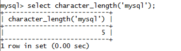 MySQL字符串CHARACTER_LENGTH()函数