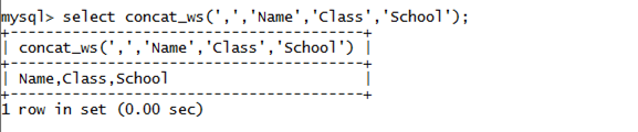 MySQL字符串CONCAT_WS()函数