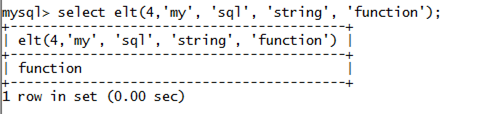 MySQL String ELT()函数