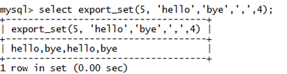 MySQL字符串EXPORT_SET()函数