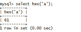 MySQL字符串十六进制()函数